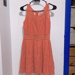 three pint hearts coral dress